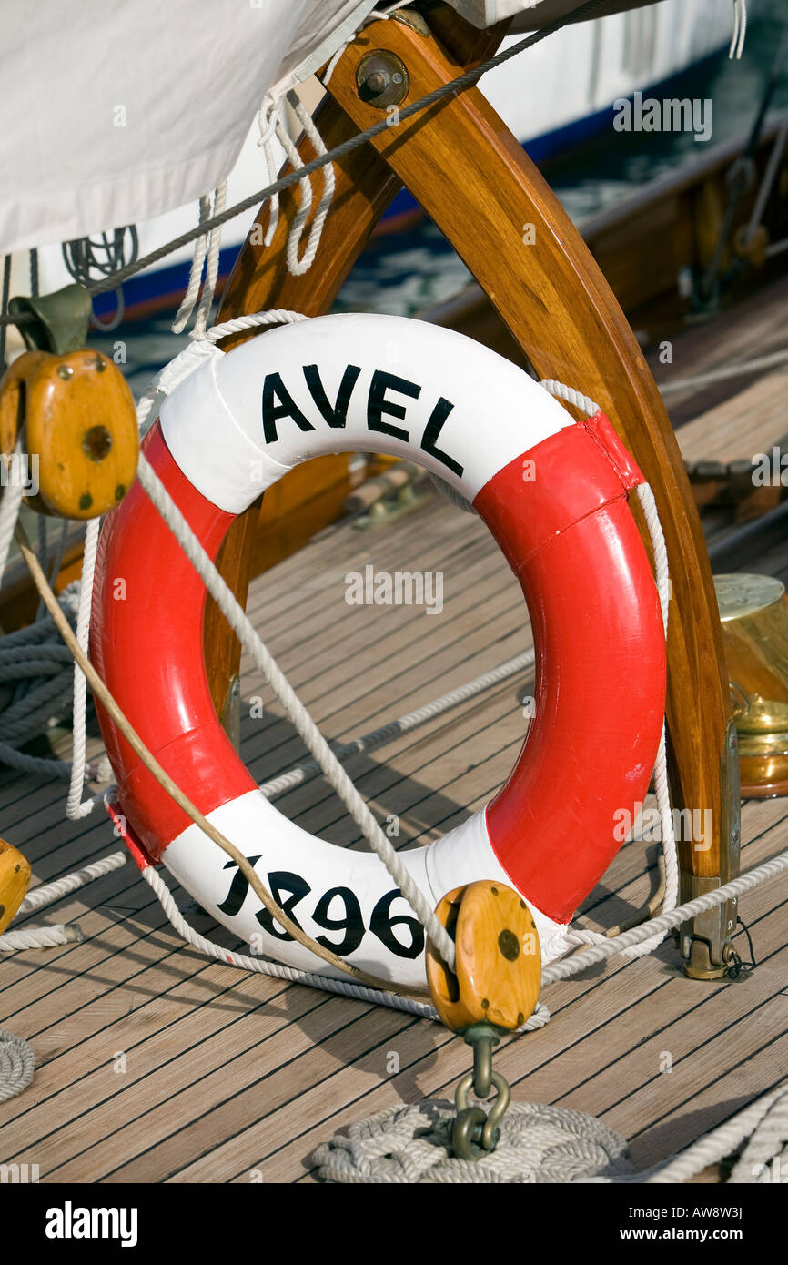 Classic Boat Avel, Lifesaving Ring Stock Photo