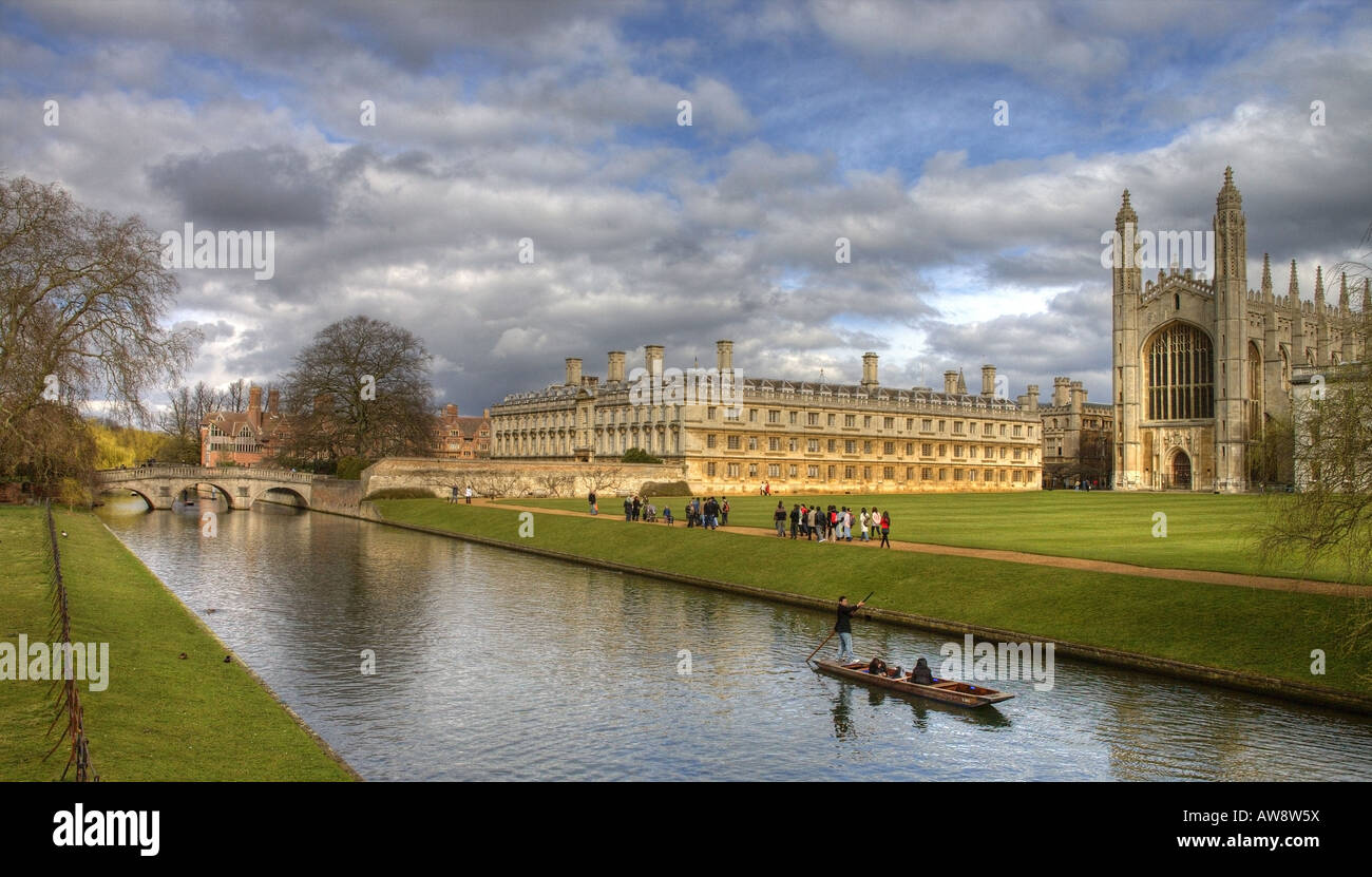 Kings College Chapel Cambridge viewed from the Backs Stock Photo