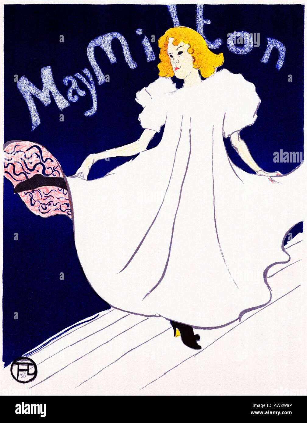 May Milton 1895 Art Nouveau poster by Henri de Toulouse Lautrec printed for the tour of the United States by the English dancer Stock Photo