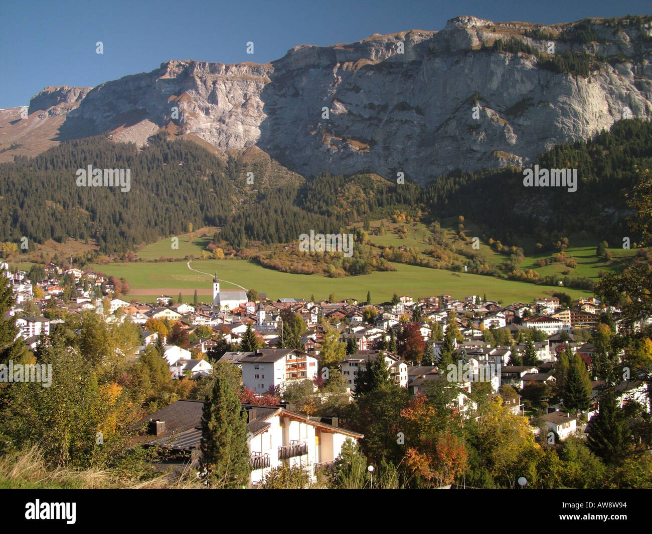 Switzerland flims alps village mountains hi-res stock photography and ...