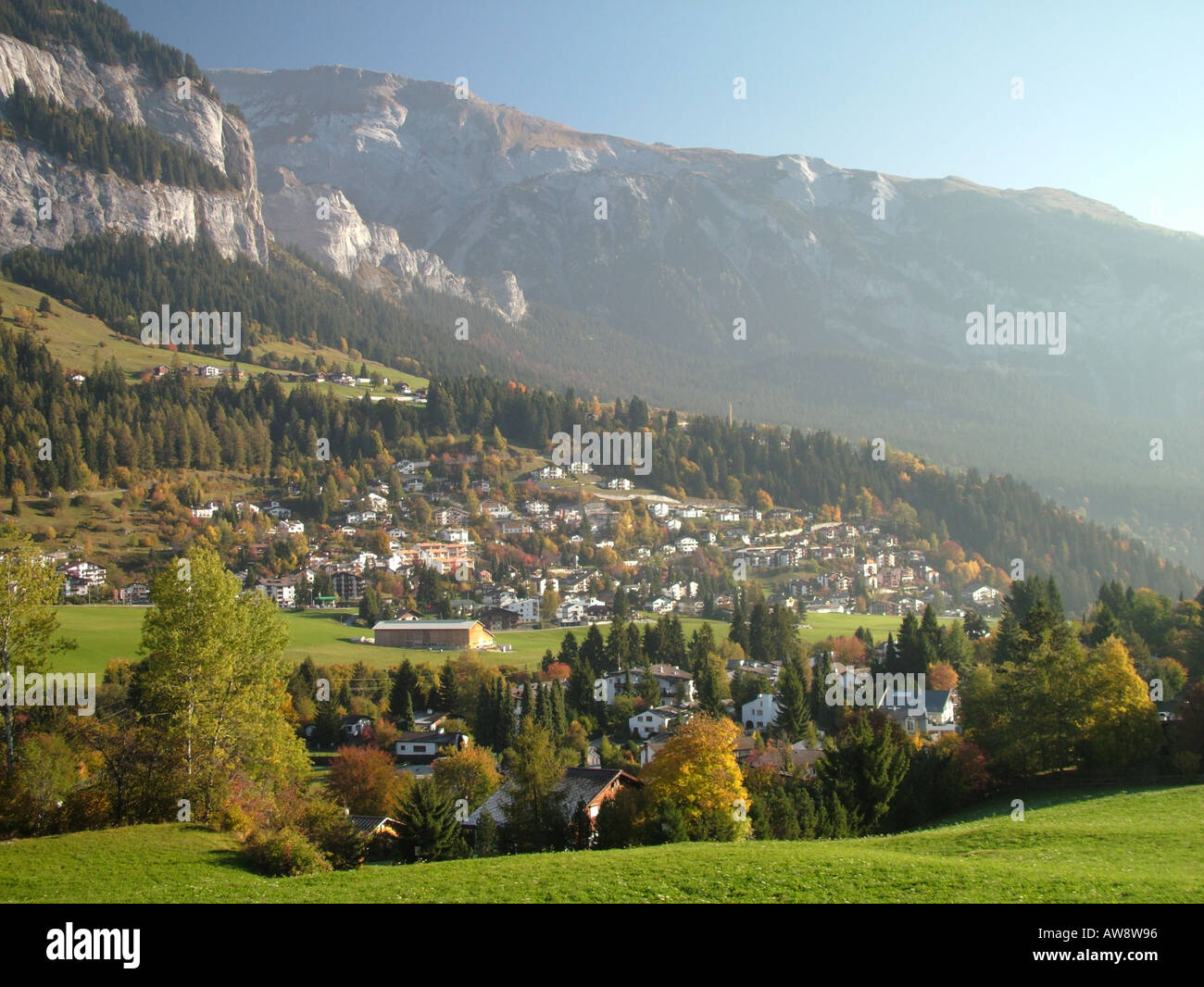 Switzerland flims alps village mountains hi-res stock photography and ...
