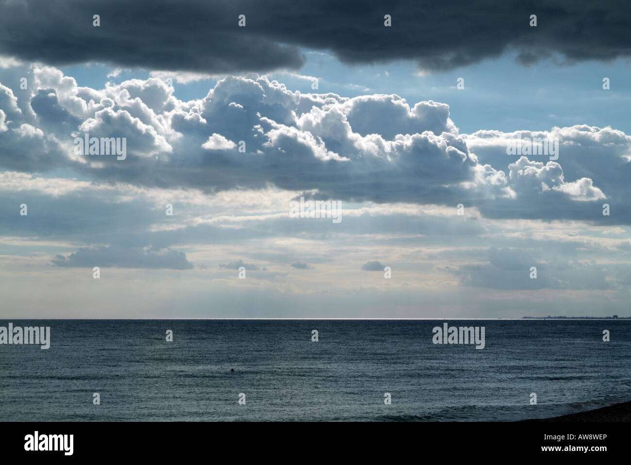 A storm brewing of the English Channel in Hove, East Sussex Stock Photo ...