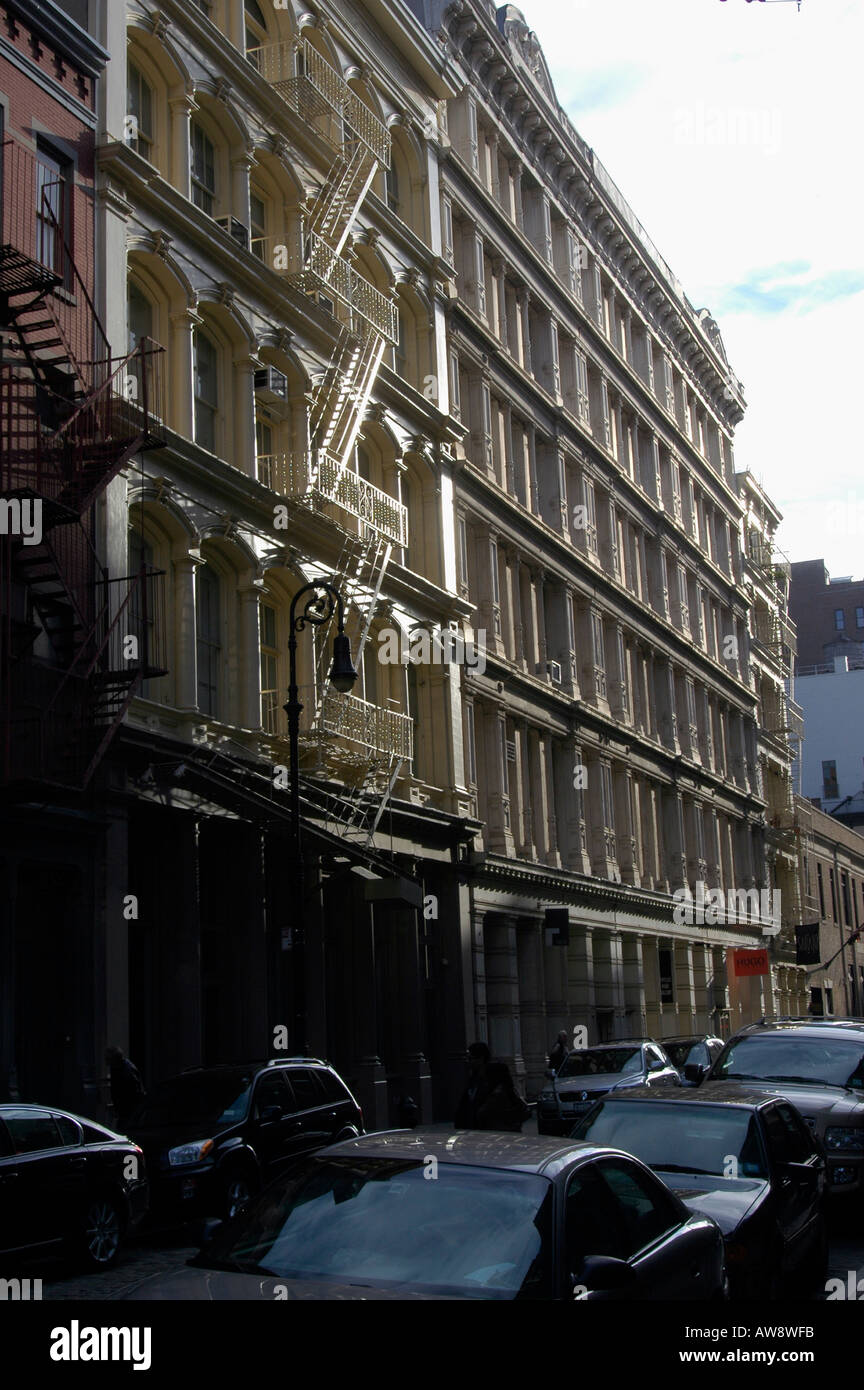 Street scene on Greene Street in Soho in New York City Stock Photo - Alamy