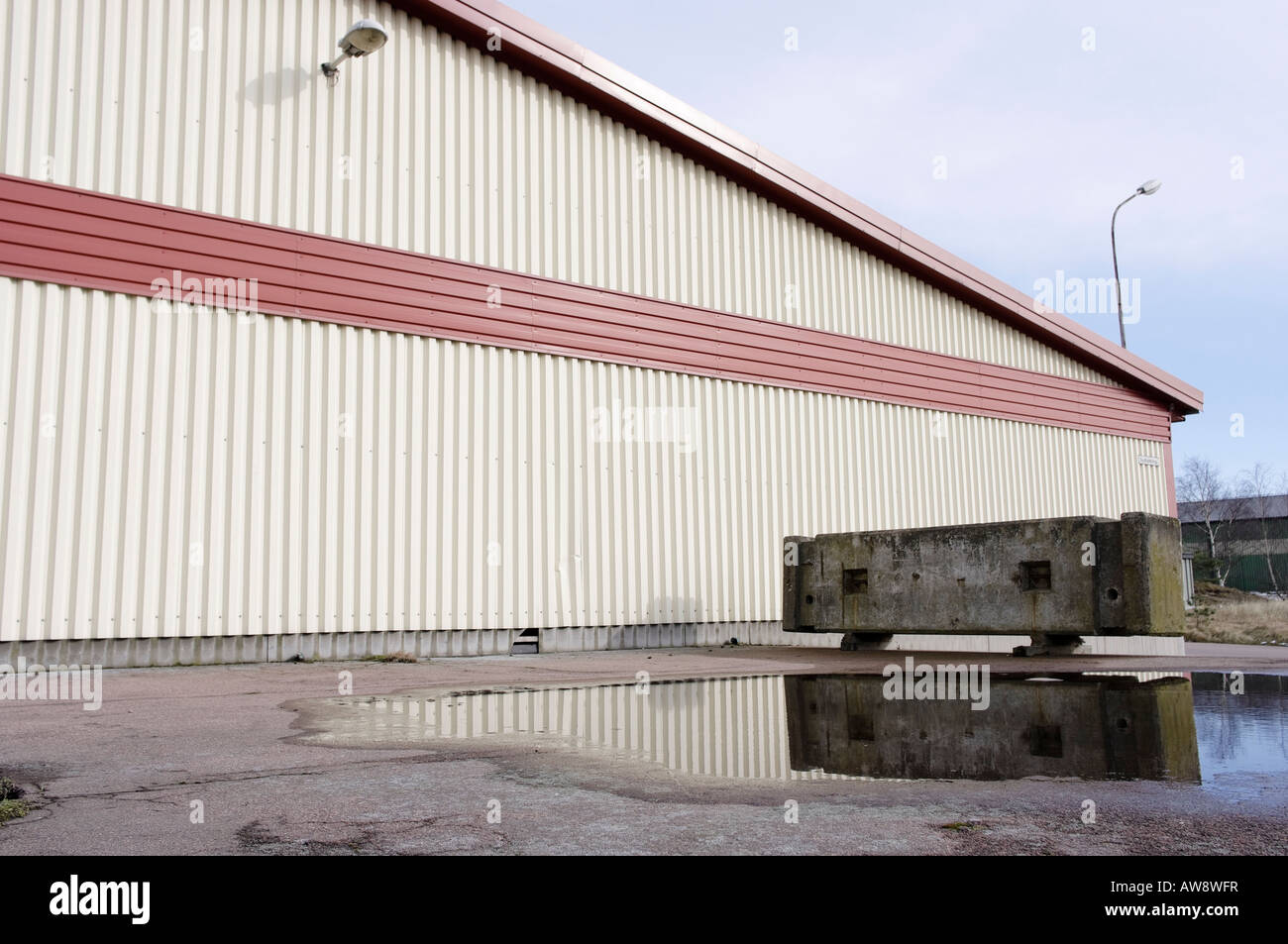 Exterior of a building in an industrial area. Stock Photo