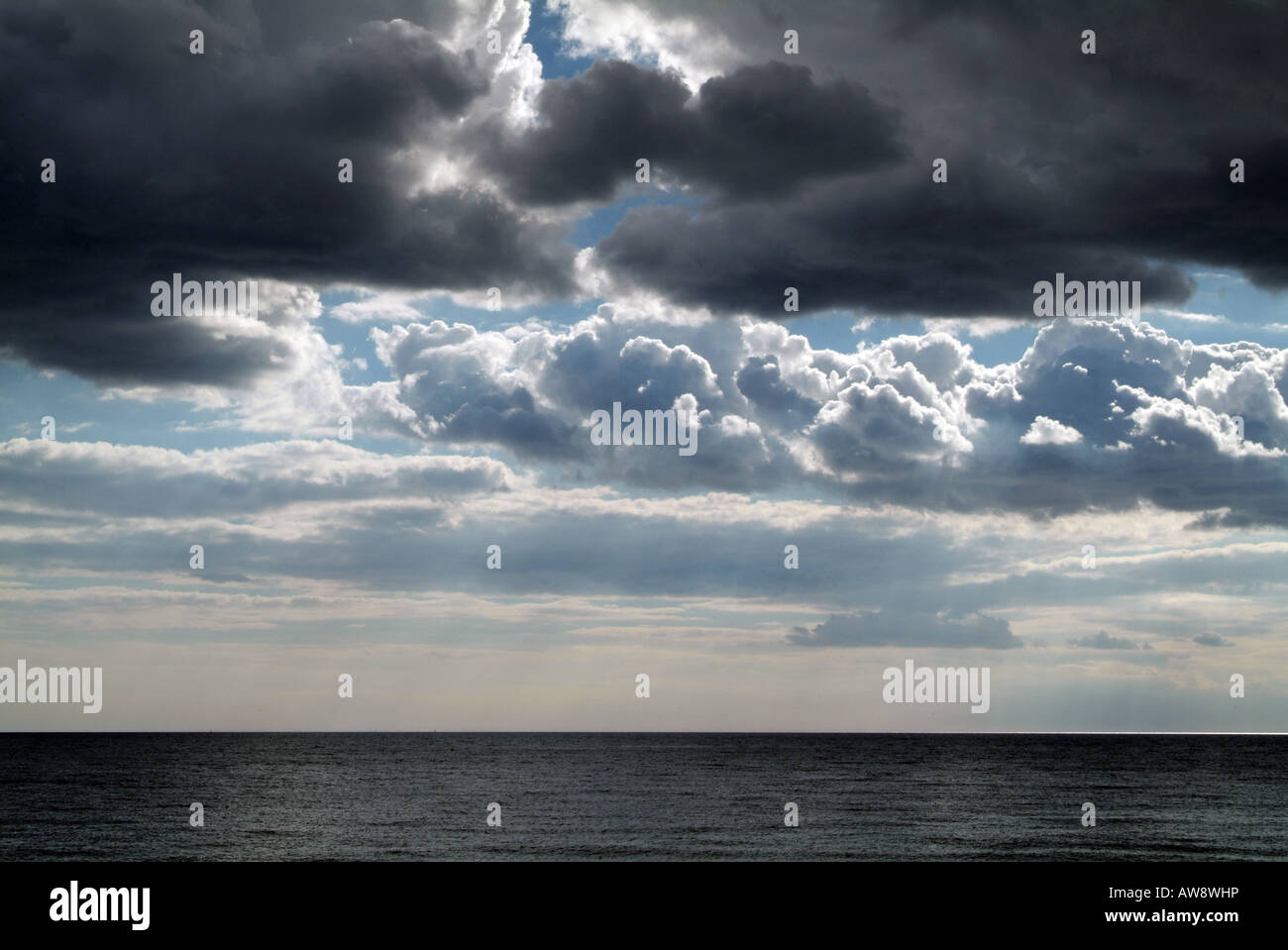 A storm brewing of the English Channel in Hove, East Sussex Stock Photo ...