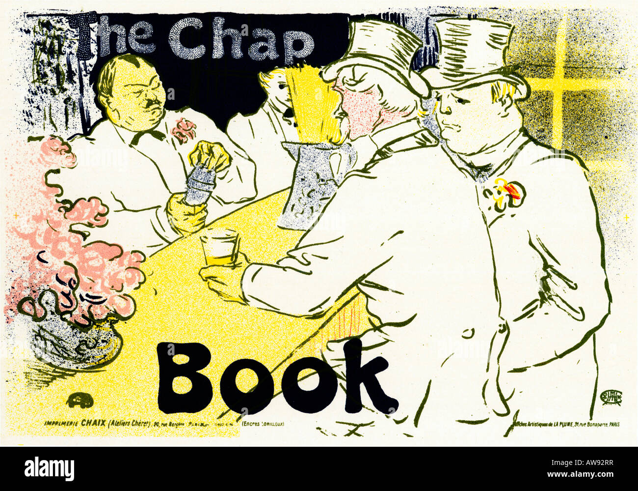 The Chap Book 1894 Art Nouveau poster by Toulouse Lautrec for the American magazine at the Irish American Bar in Paris. Oscar Wilde one of the patrons Stock Photo