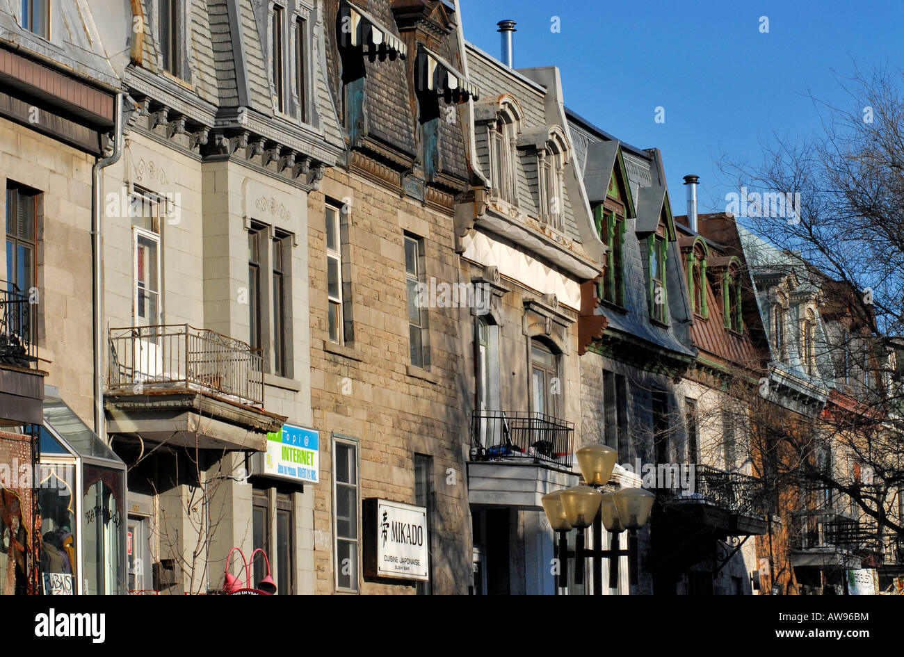 St Denis street Canada Quebec Montreal Stock Photo Alamy