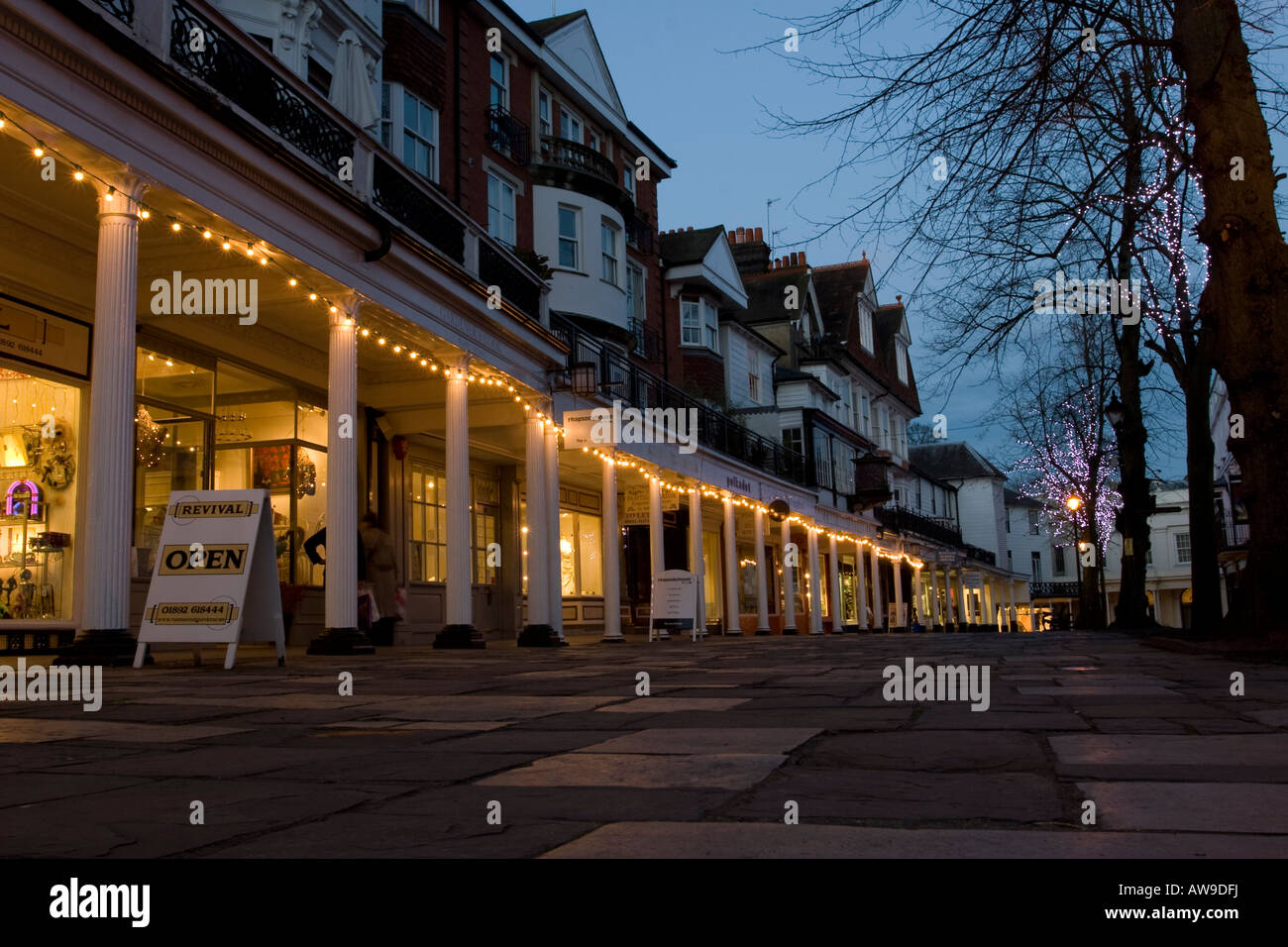 The Pantiles at night, Royal Tunbridge Wells Stock Photo Alamy