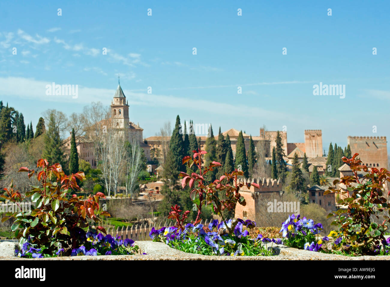 Alhambra Generalife Pot Flowers Stock Photo Alamy