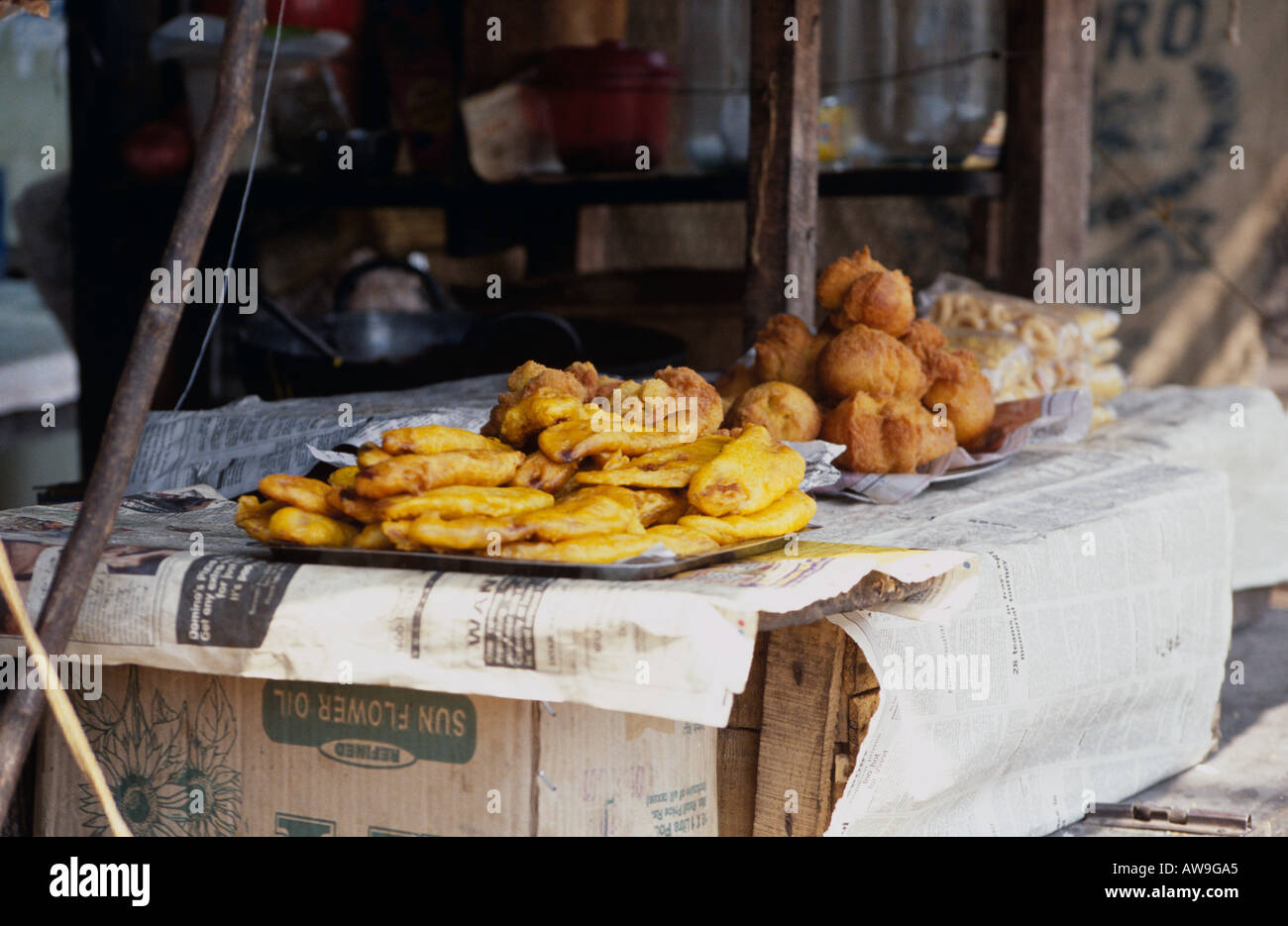 Street food at a local market, Kerala, India Stock Photo