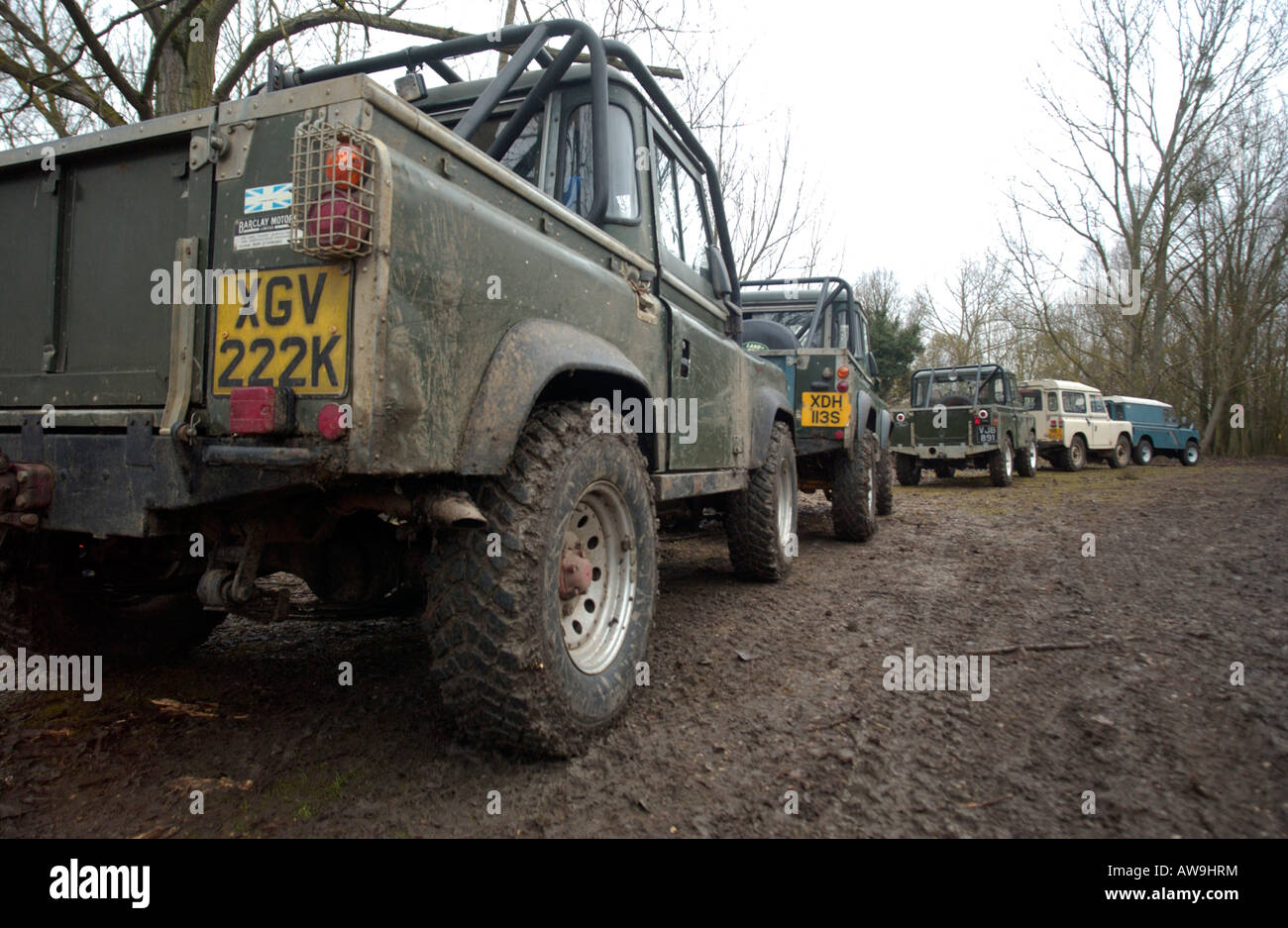 Land Rover trials competition Essex December 2002 Stock Photo Alamy