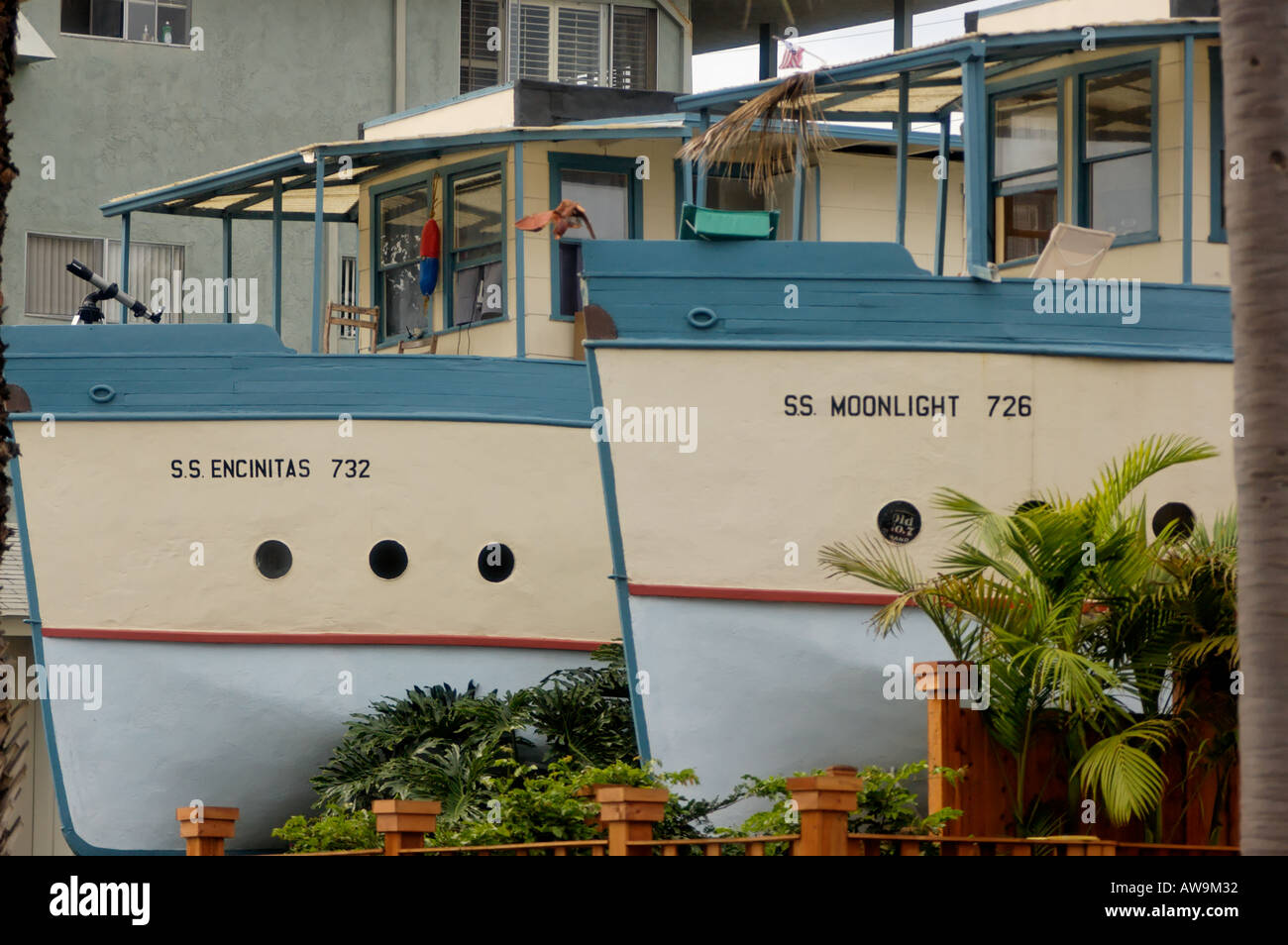 Two houses shaped like boats in Encinitas California F1008A2588 Stock Photo Alamy