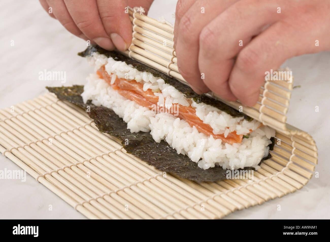 Maki Sushi step by step Stock Photo - Alamy