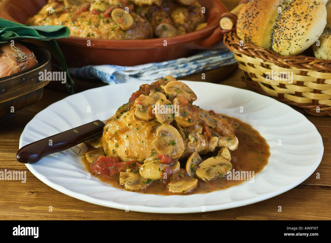 Chicken Chasseur France Food Stock Photo Alamy
