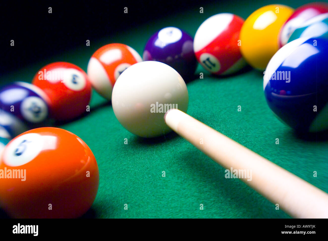 Cue Ball billiards horizontal Stock Photo