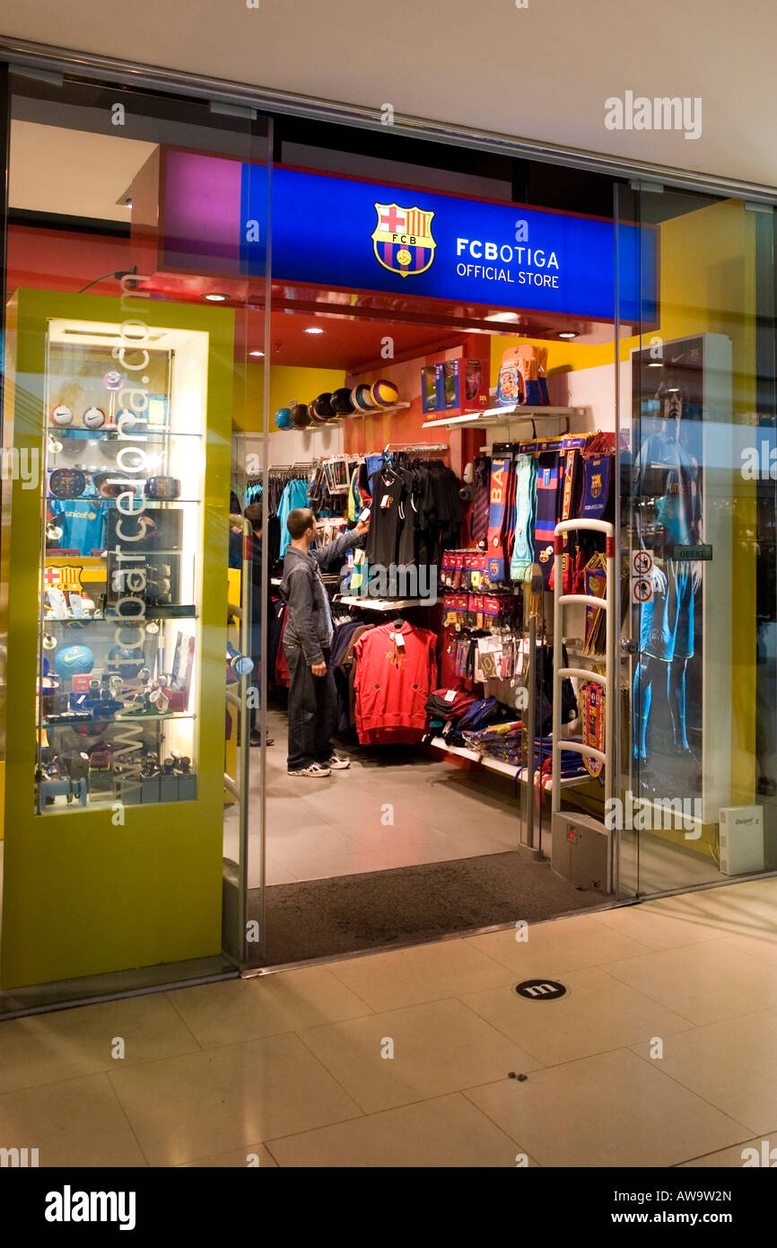 FCB store Maremagnum Barcelona Spain Europe Stock Photo - Alamy