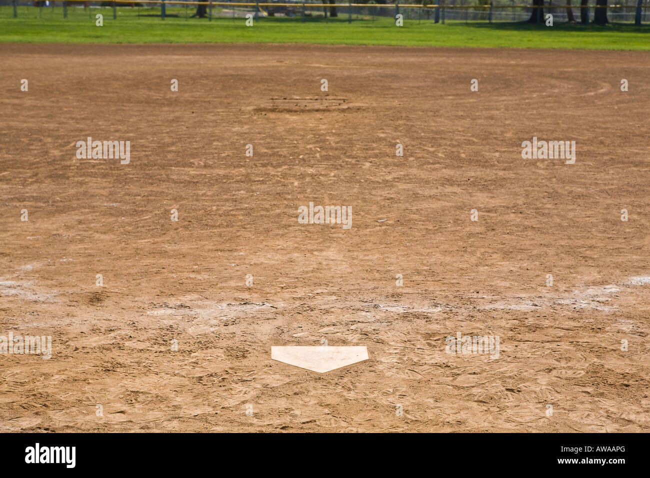 Baseball softball home plate infield Stock Photo Alamy