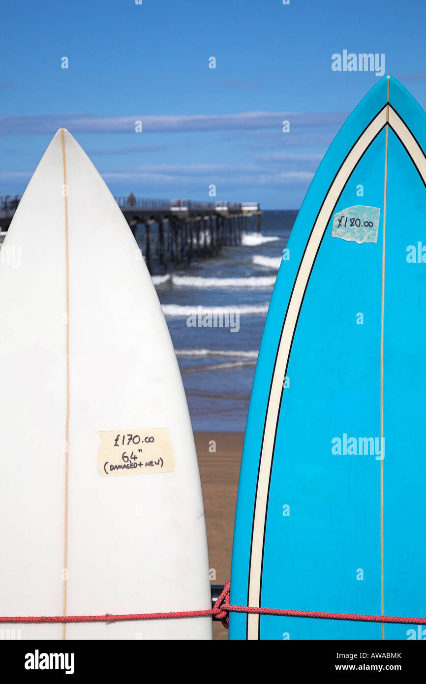 Surfboards for sale, SaltburnbytheSea, North Yorkshire, UK Stock Photo Alamy
