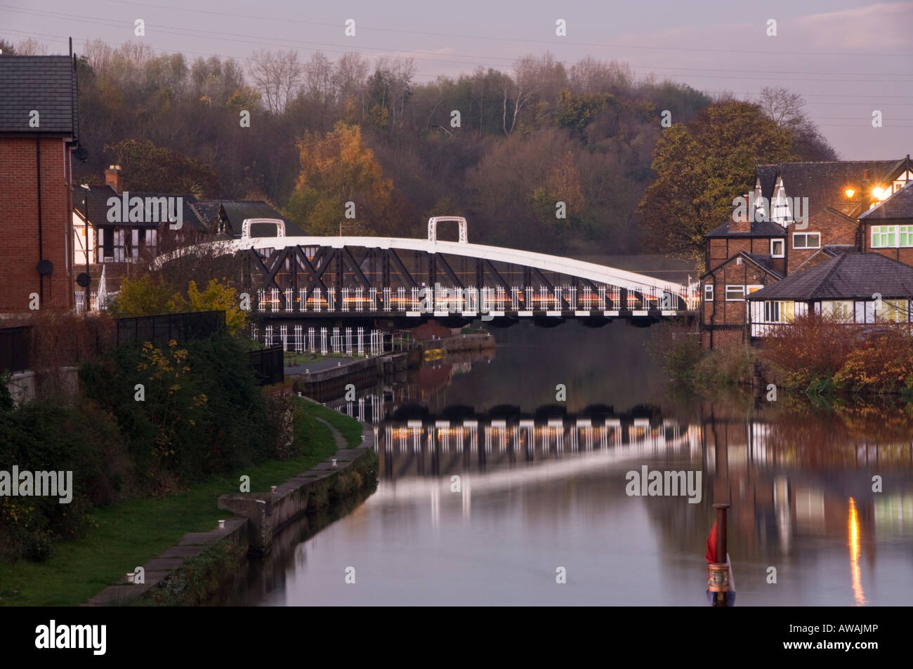 Evening Light on Town Bridge and the River Weaver, Northwich, Cheshire