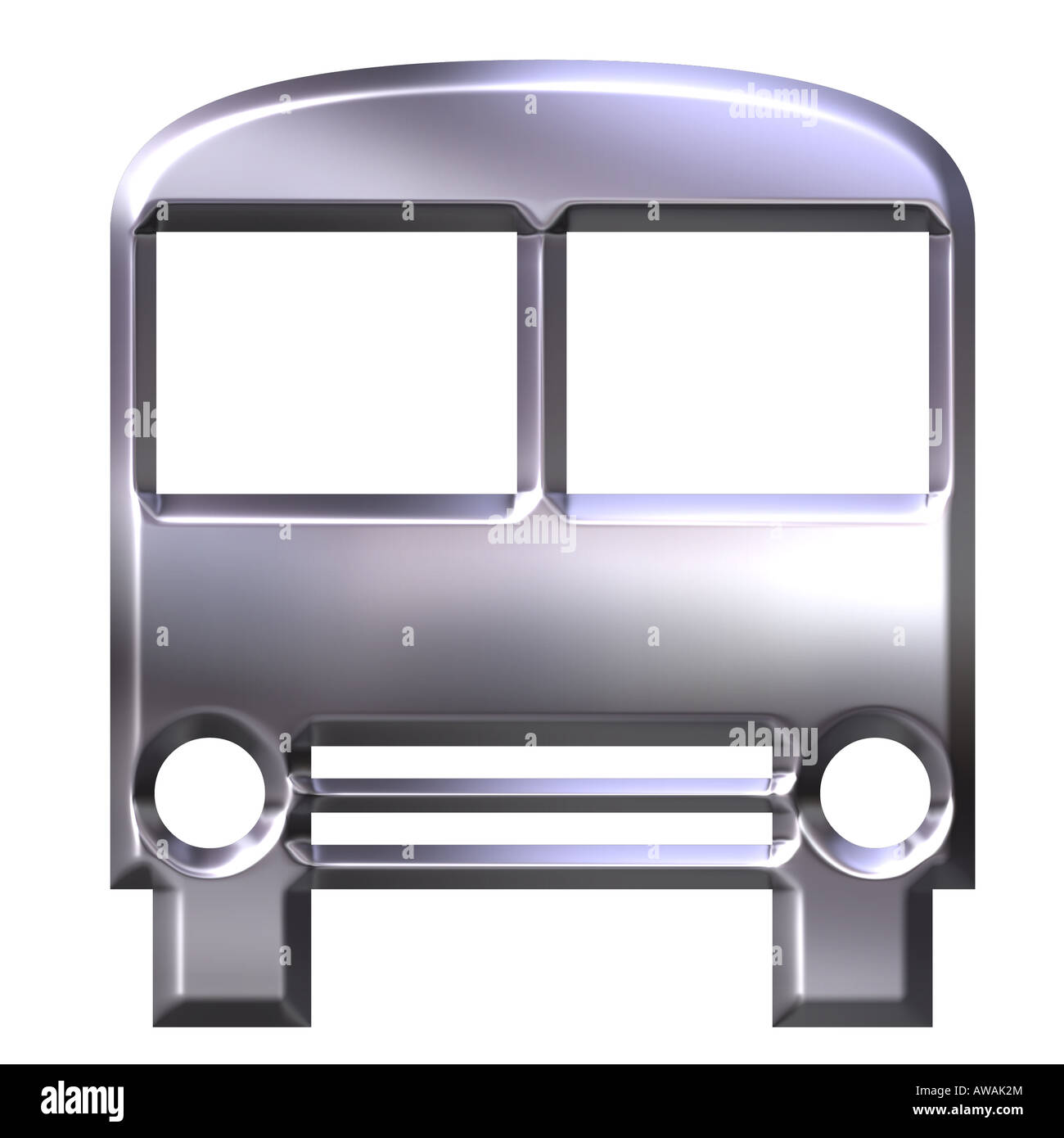 3d silver bus Stock Photo