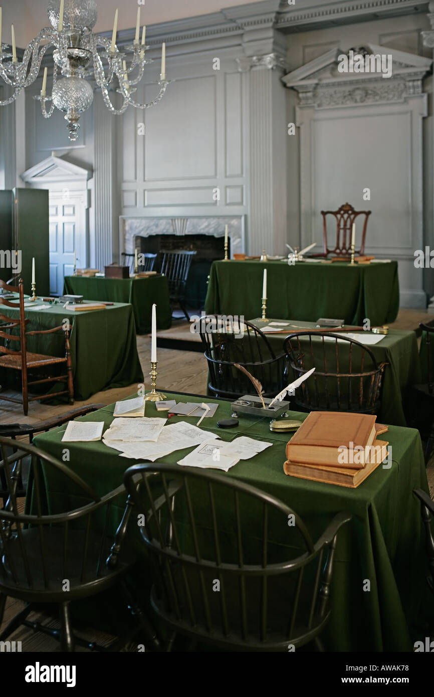 Assembly room in Independence Hall Philadelphia PA Stock Photo