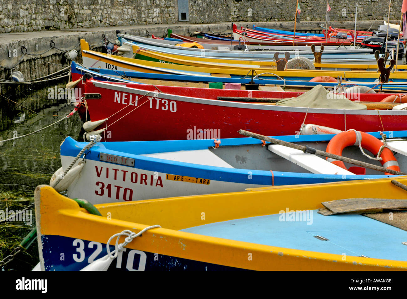 LAKE GARDA BOATS Stock Photo Alamy