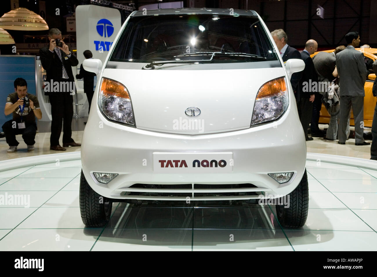 Tata Nano European launch at a Motor Show 2008 Stock Photo