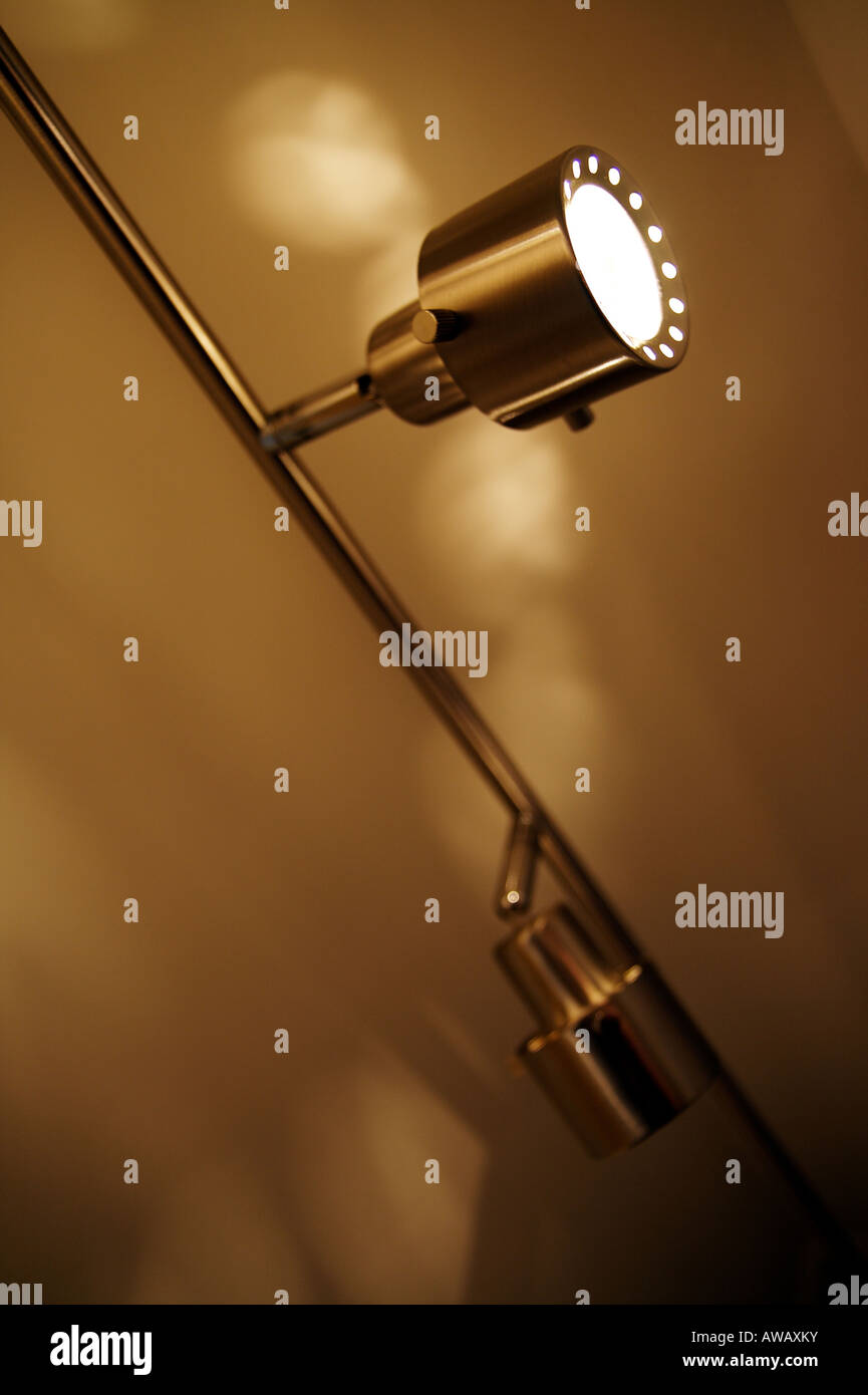 Two spotlights casting light patterns on a wall Stock Photo Alamy