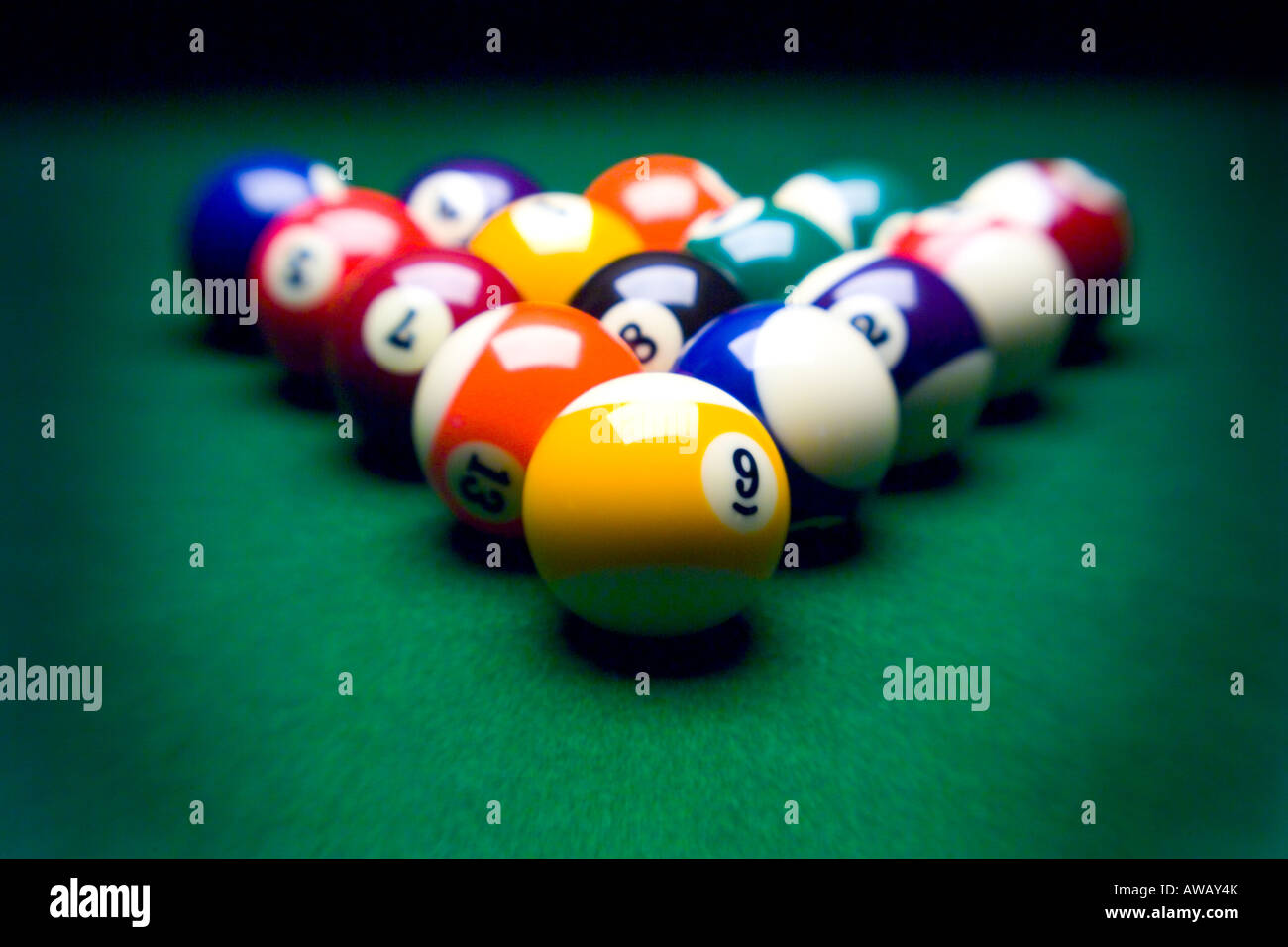 Pool billiard balls horizontal Stock Photo