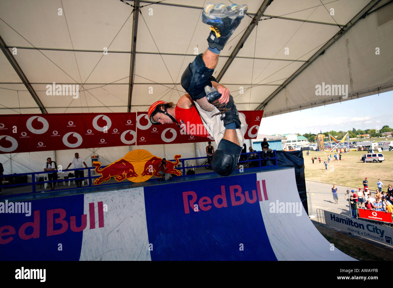 Inline skating Half pipe Stock Photo Alamy