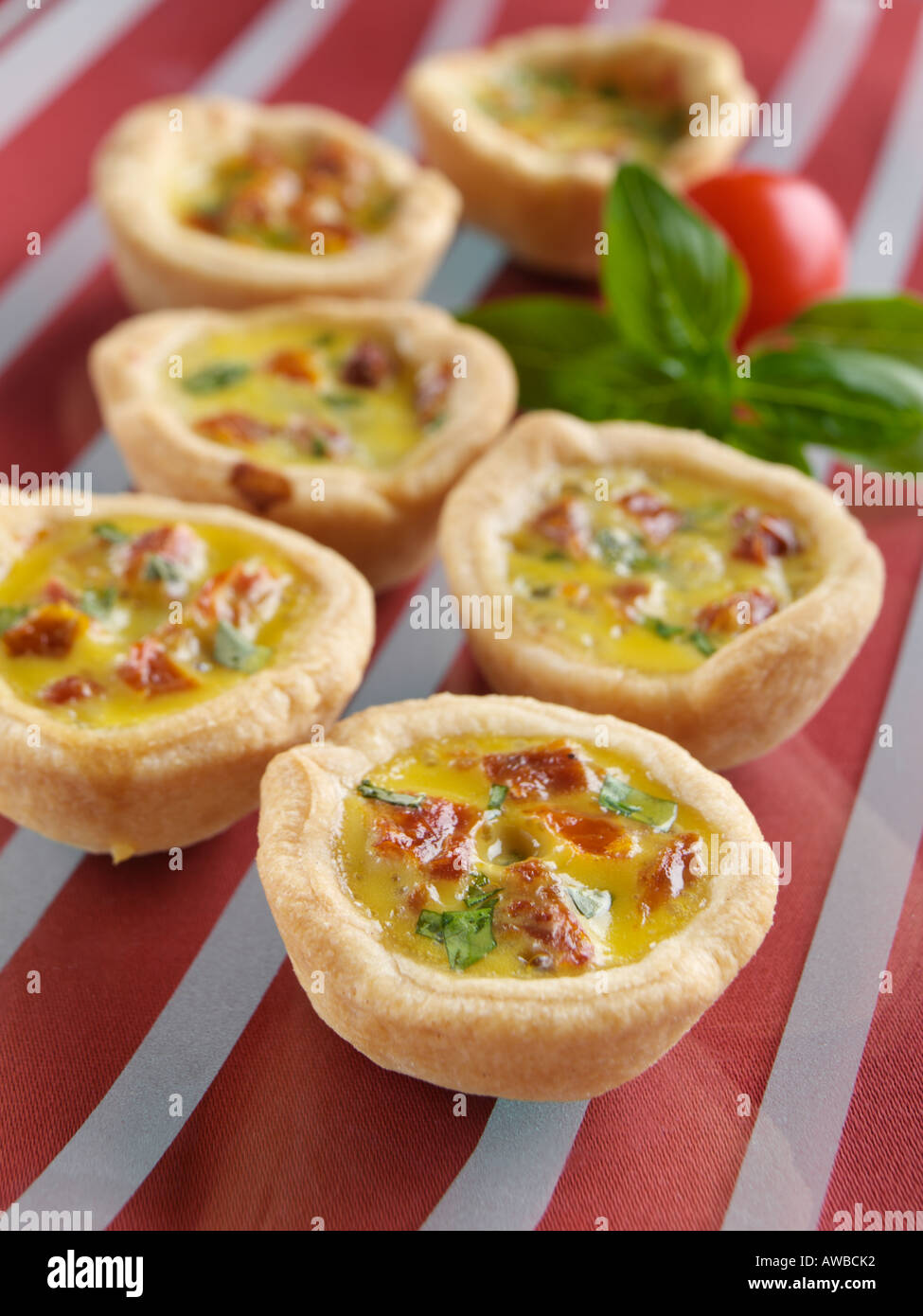 Sun dried tomato mini quiches Stock Photo Alamy