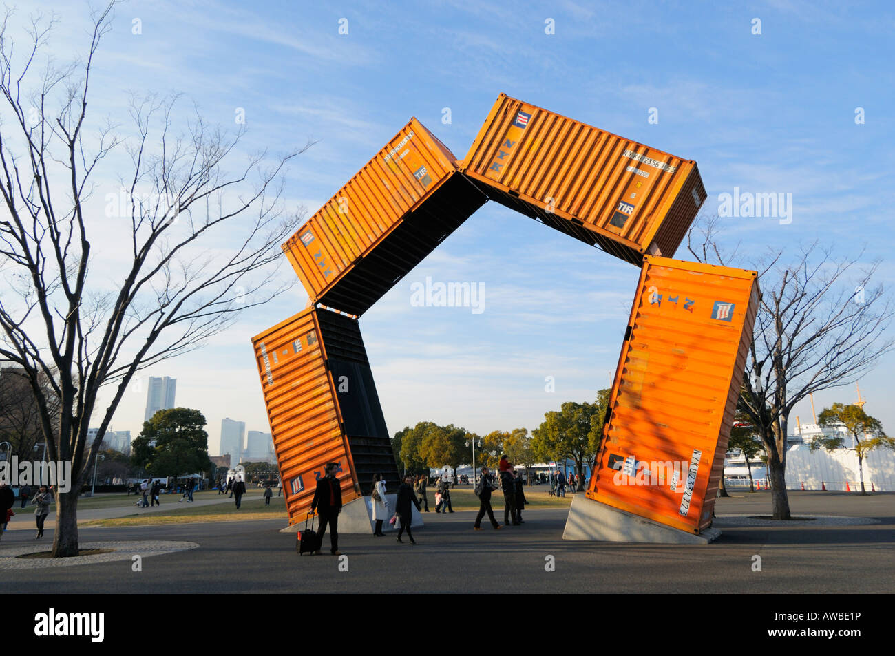 A Shipping Container Art Installation at Yamashita Park, Yokohama JP Stock Photo Alamy