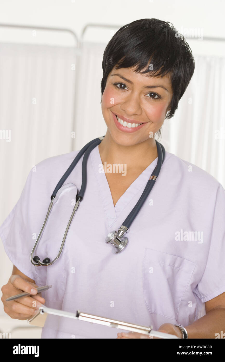 Portrait of female health practitioner Stock Photo Alamy