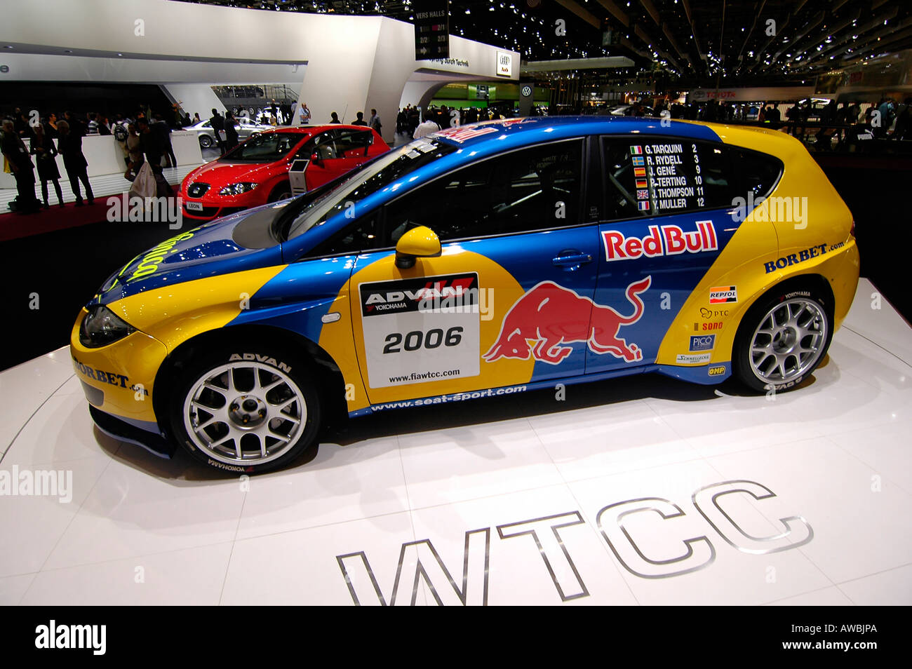 A rally car exhibited at the Paris World Auto exhibition Stock Photo