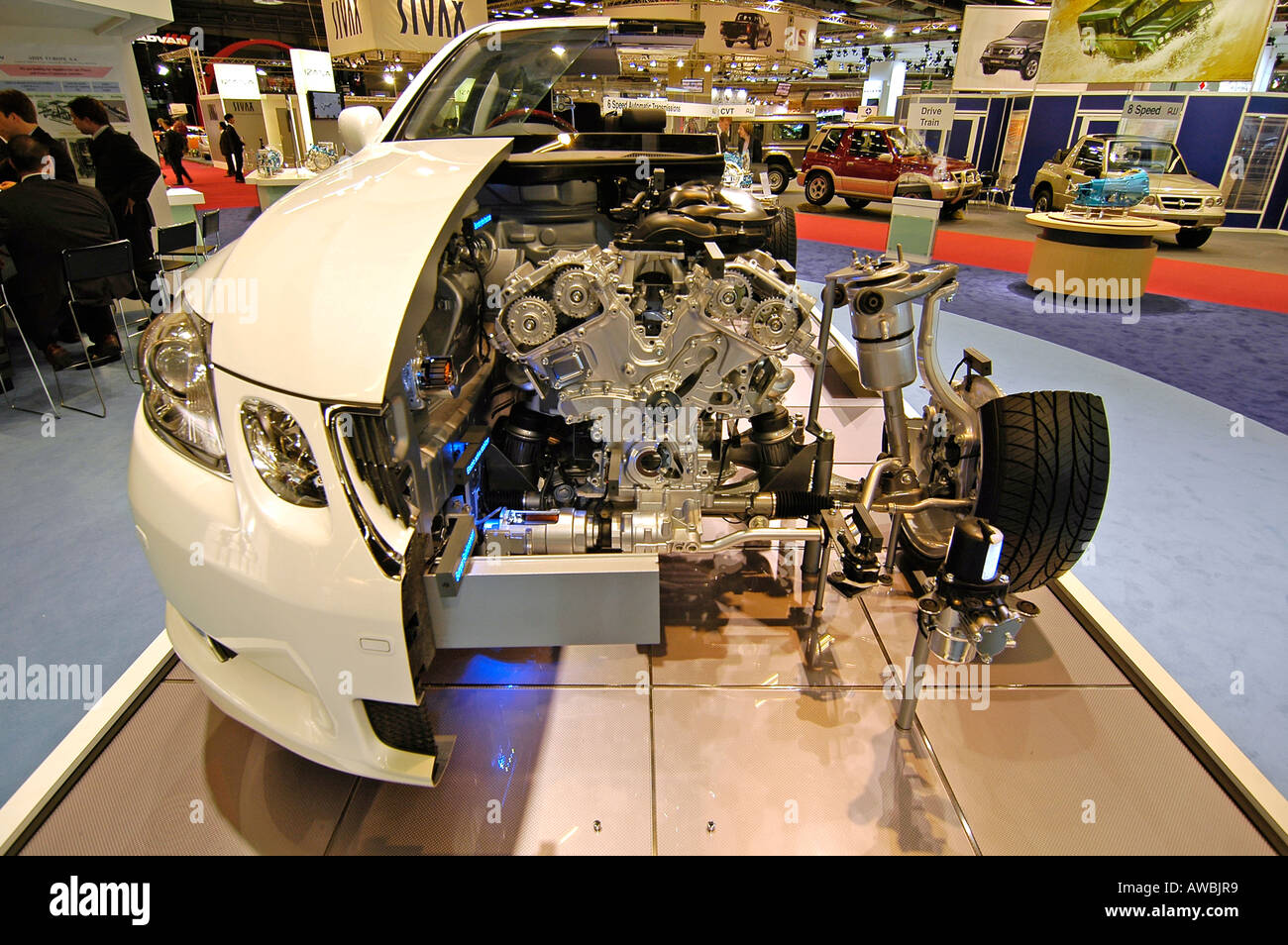 Internal skeleton of a car exhibited at the Paris World Car exhibition
