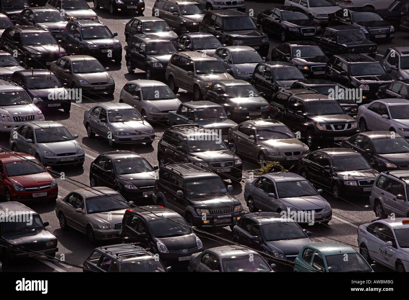 Russia, Moscow, Traffic Stock Photo