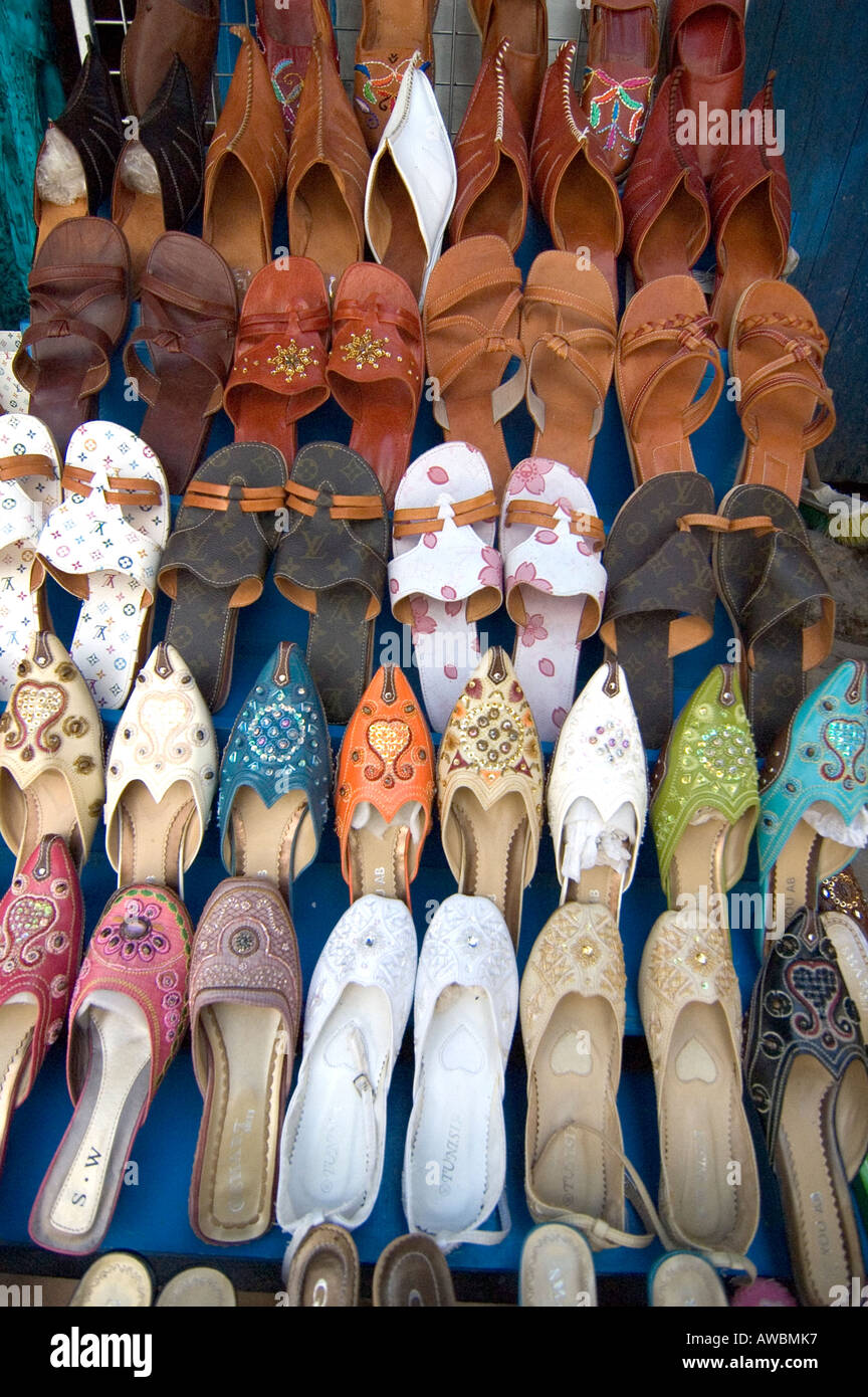 Close-up of traditional shoes in the souk market in Hammamet, Tunisia Stock  Photo - Alamy