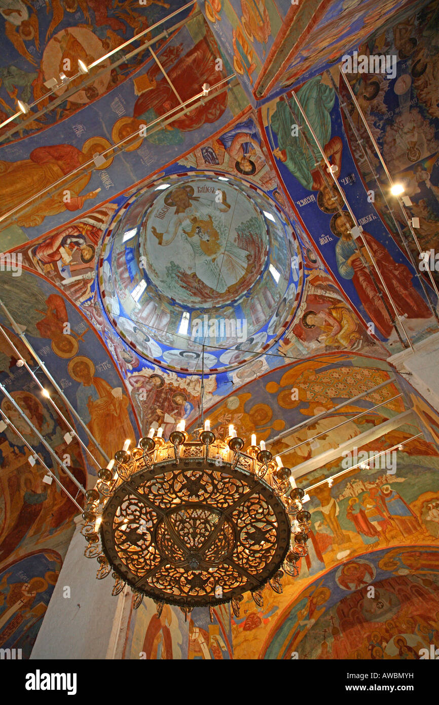 Russia, Suzdal, St Euthymius Monastry Of The Saviour, Transfiguration Cathedral, Interior, Ceiling Fresco Stock Photo