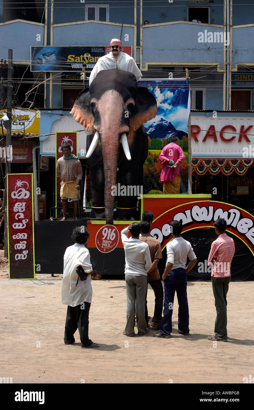 MODELS OF ELEPHANT AND MALAYALAM FILM STARS IN KANJANGAD MARKET Stock Photo  - Alamy