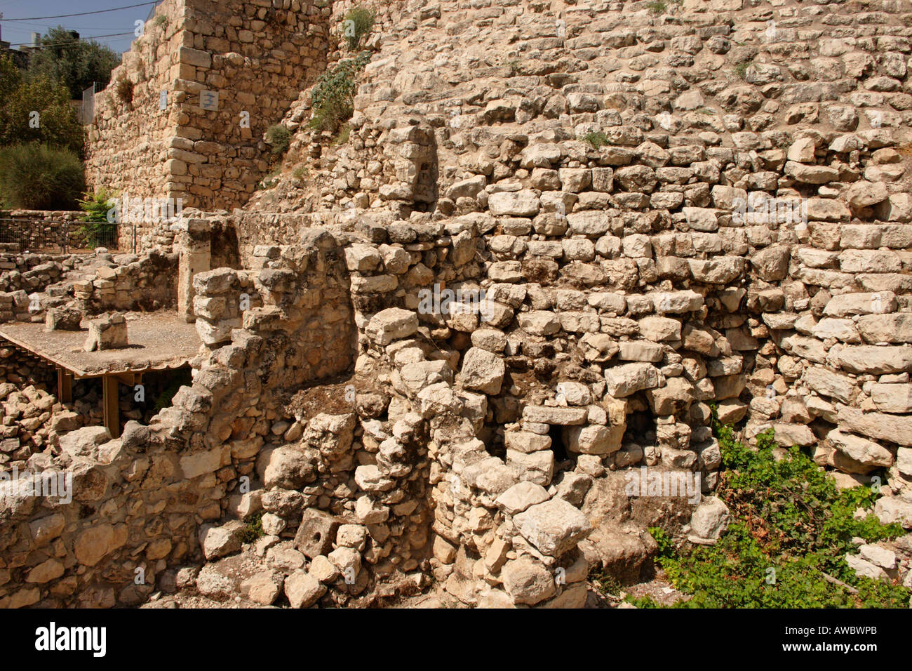 Jerusalem Israel The City of David the Canaanite wall at area G Remains of the house of Ahiel from the 8th Century B C Stock Photo