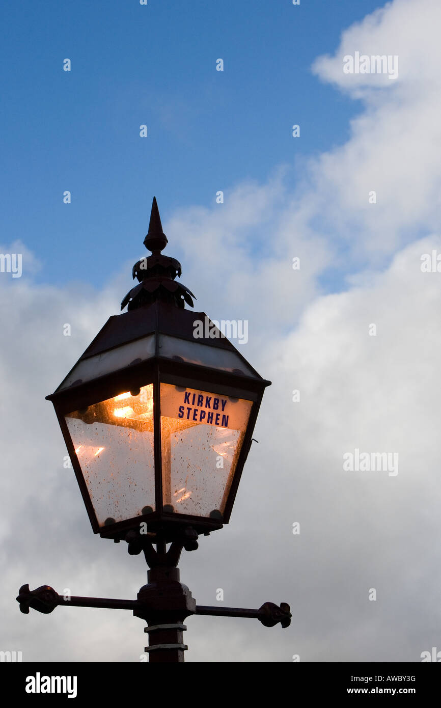 Kirkby Stephen train station lighting. Cumbria, England Stock Photo