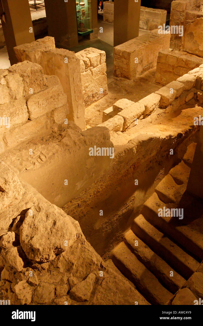 Jerusalem Israel Wohl Archaelogical Museum at the Jewish Quarter of the Old City Stock Photo