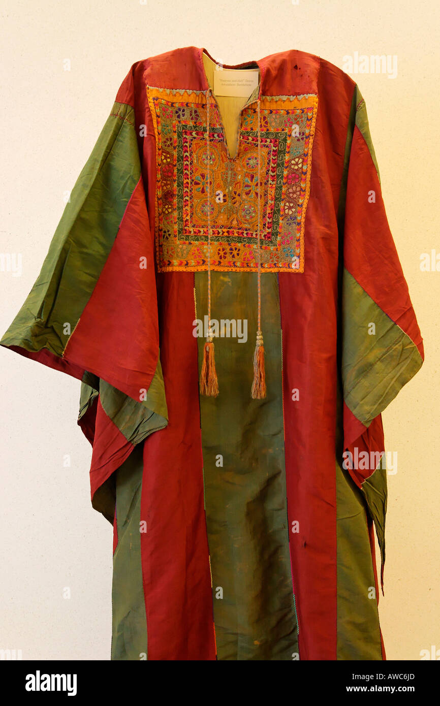 Jerusalem Israel A traditional embroidered Palestinian dress Stock