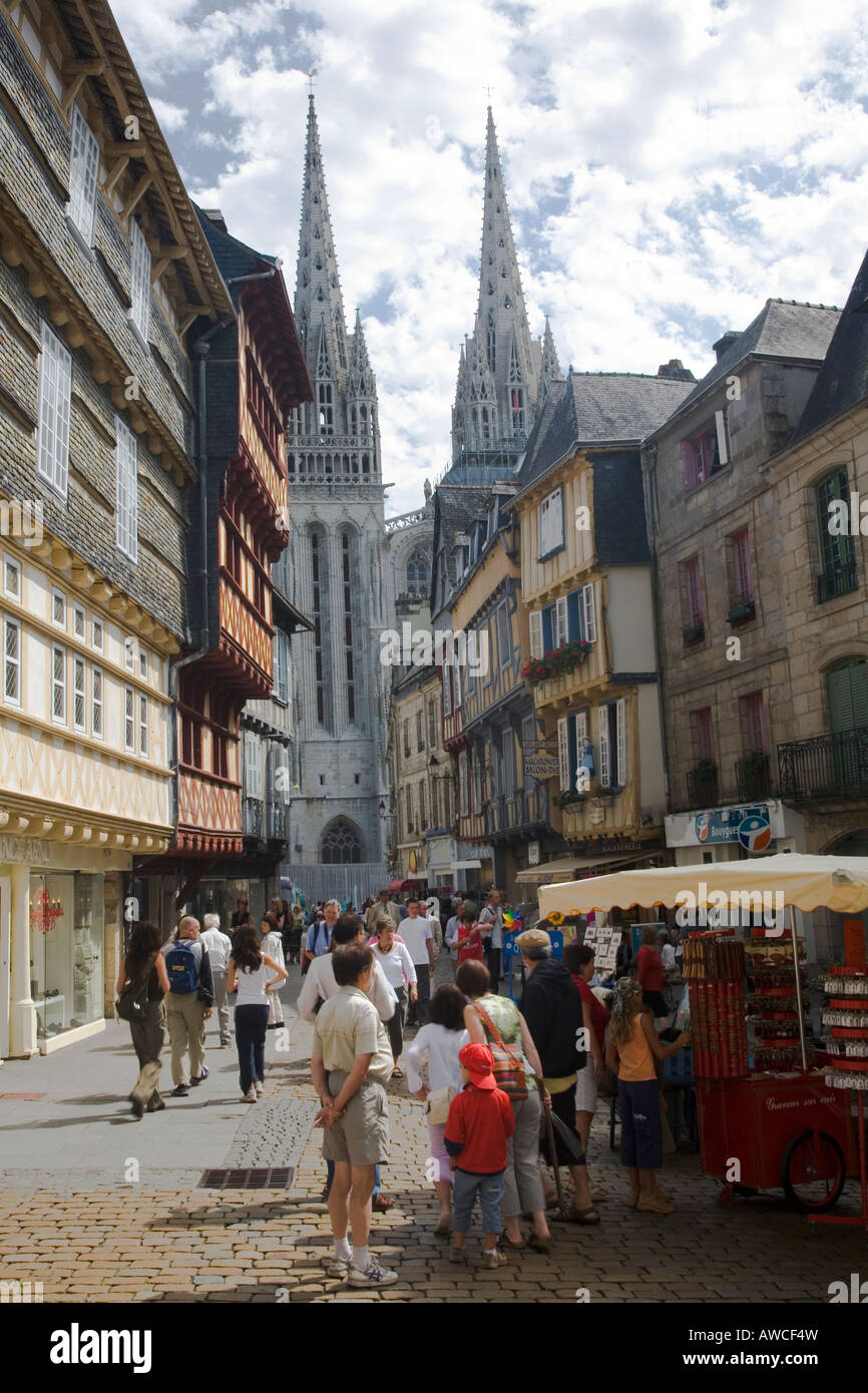 Quimper town centre Brittany France Stock Photo