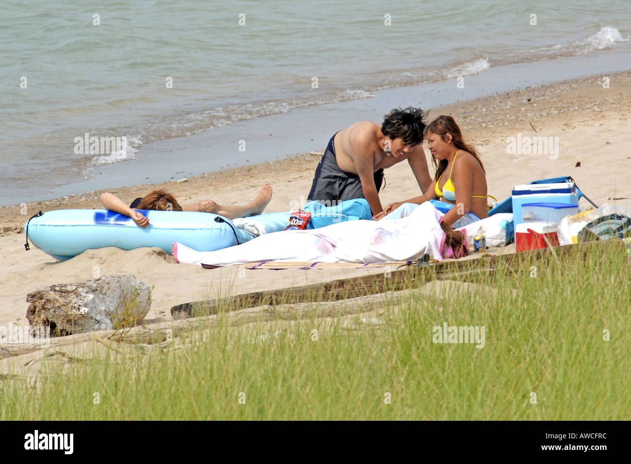 bikini teens on the beach