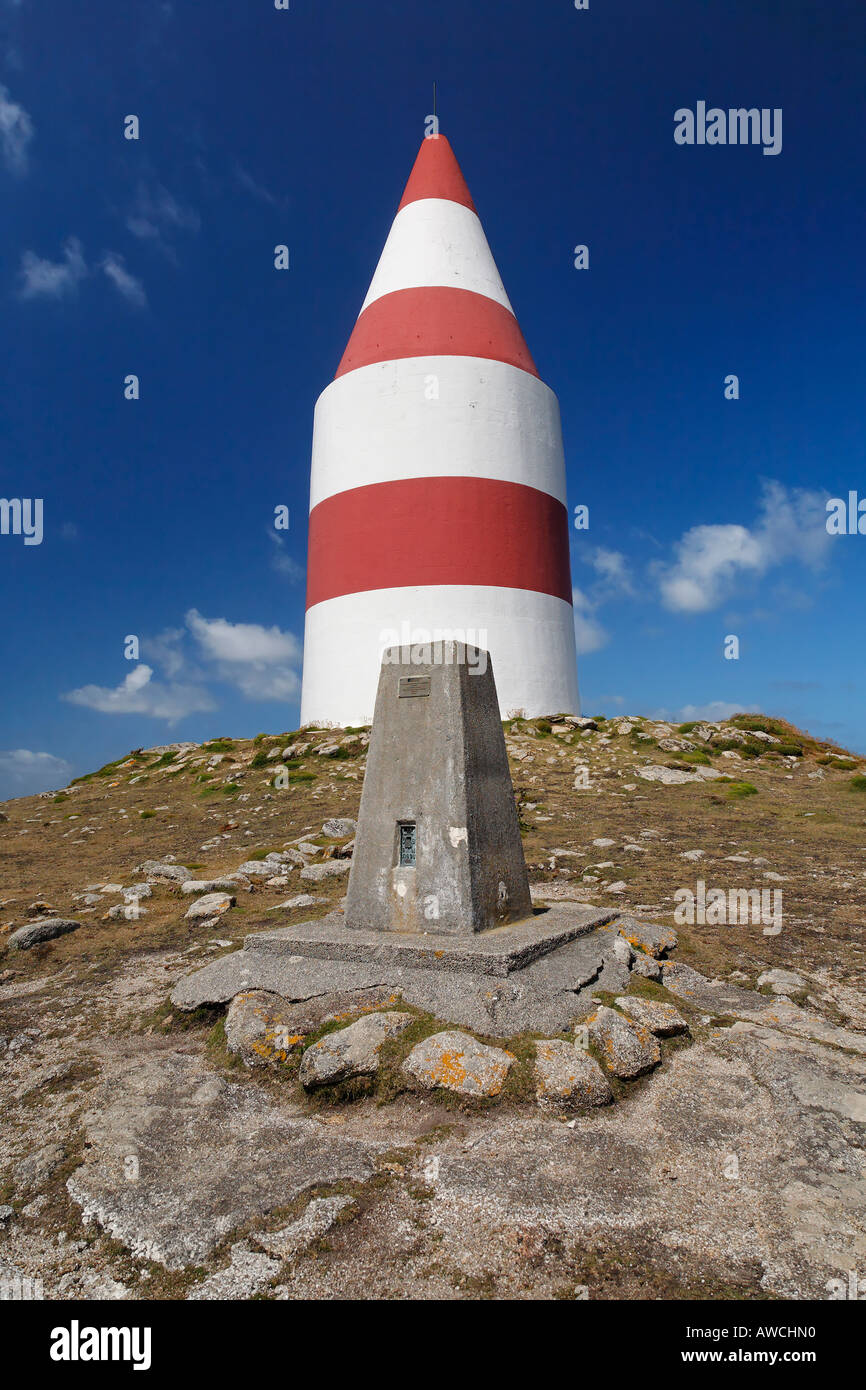 The Day Mark a historic navigational aid on St Martins IOS Stock Photo