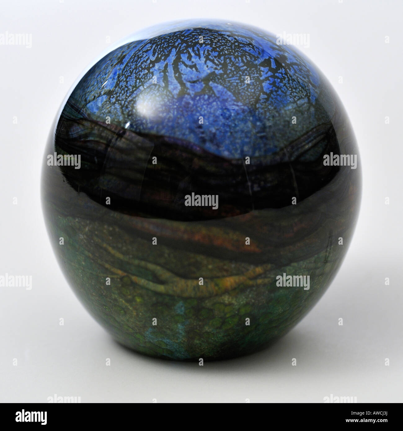 Hand Made Glass Paperweight Horizon by Jonathan Harris of Ironbridge Shropshire 2002 FOR EDITORIAL USE ONLY Stock Photo
