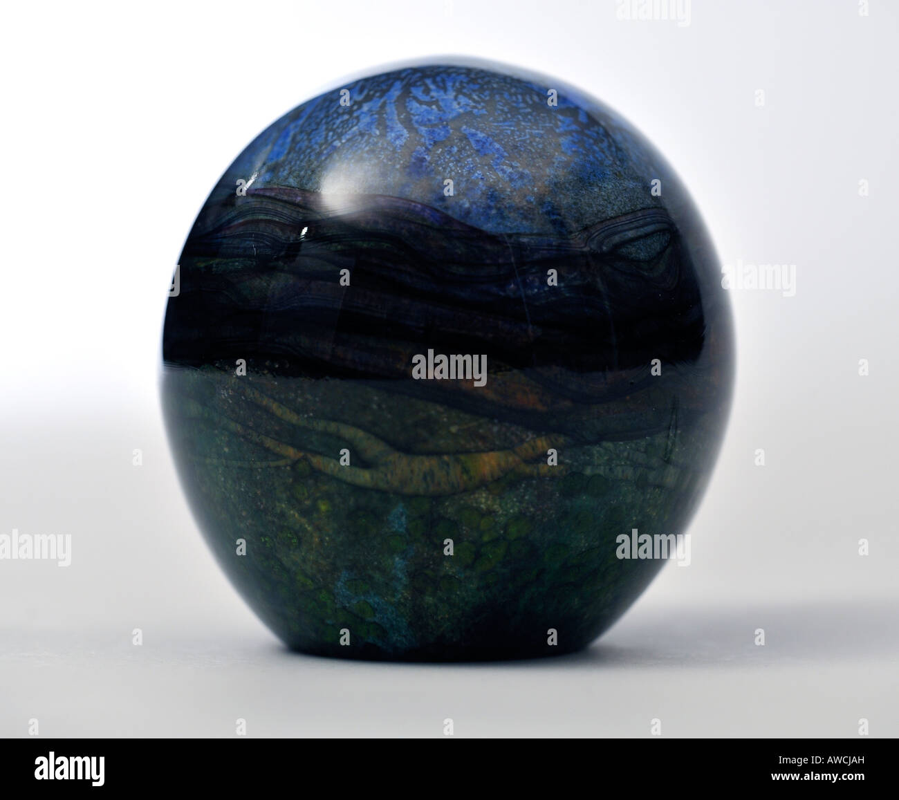 Hand Made Glass Paperweight Horizon by Jonathan Harris of Ironbridge Shropshire 2002 FOR EDITORIAL USE ONLY Stock Photo
