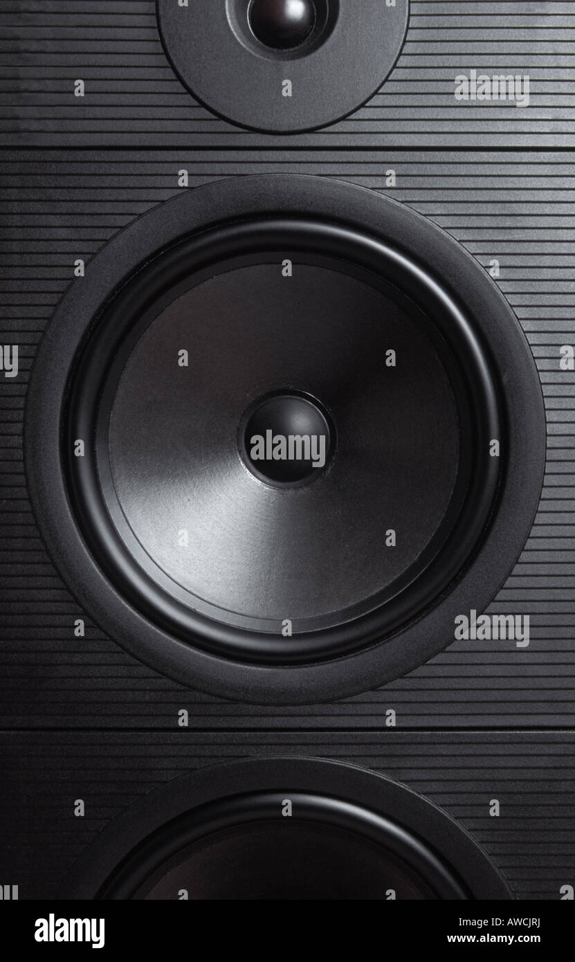Black stereo speaker Stock Photo Alamy