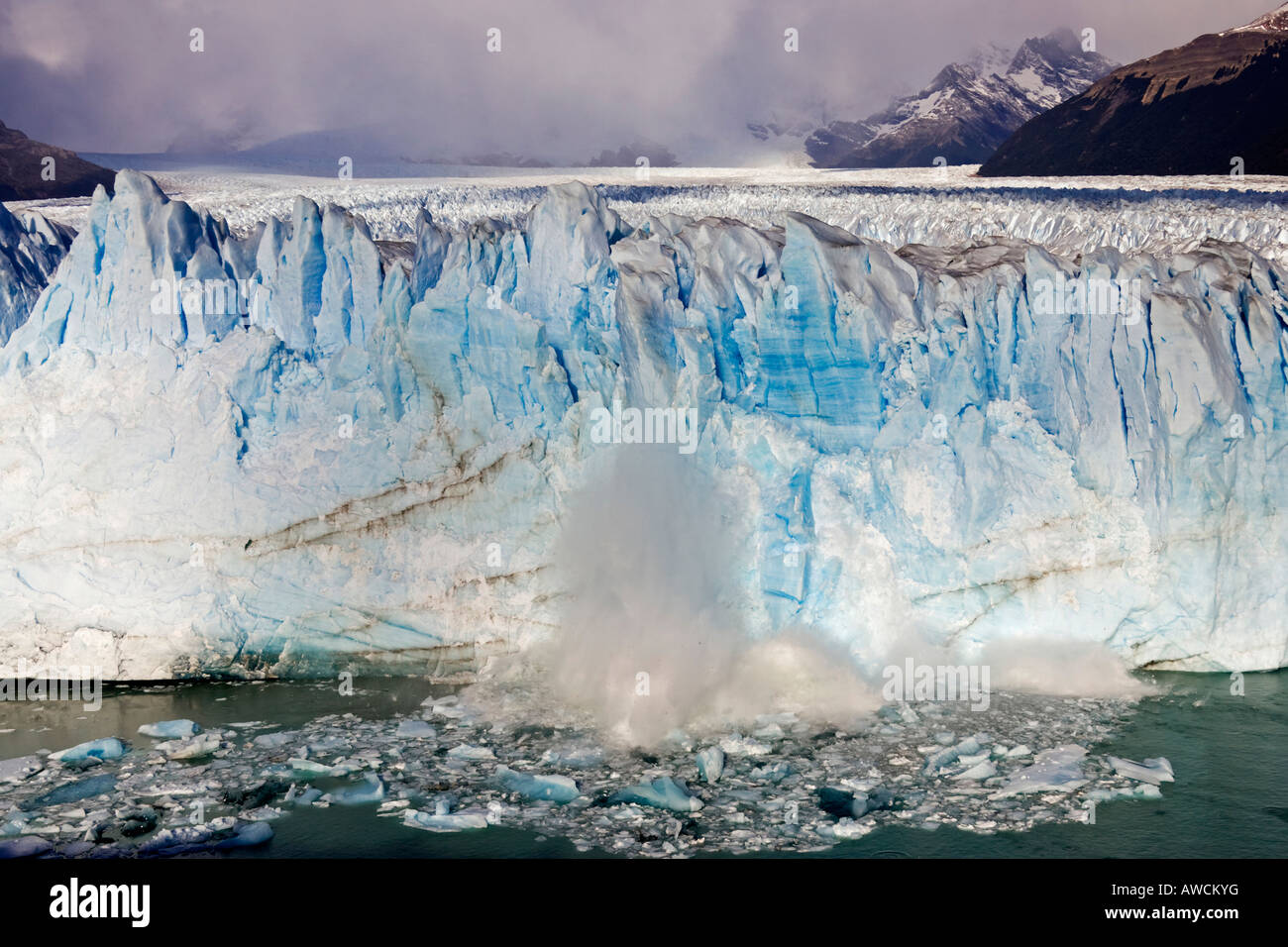 Broken ice at the glacier Perito Moreno, National Park Los Glaciares, Argentina, Patagonia, South America Stock Photo